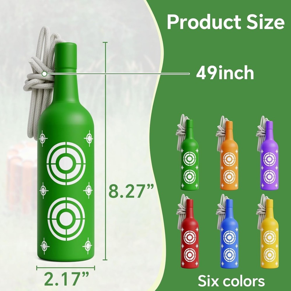 6 Pack Plastic Bottles Shooting Targets, Resetting Targets for Shooting Range...