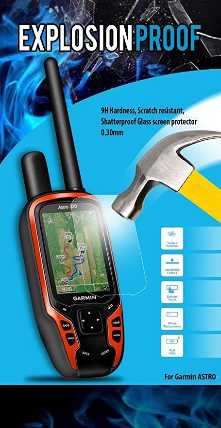 EXPLOSION Proof Screen Protector Tempered Glass for Garmin Astro GPS ExplodeAst