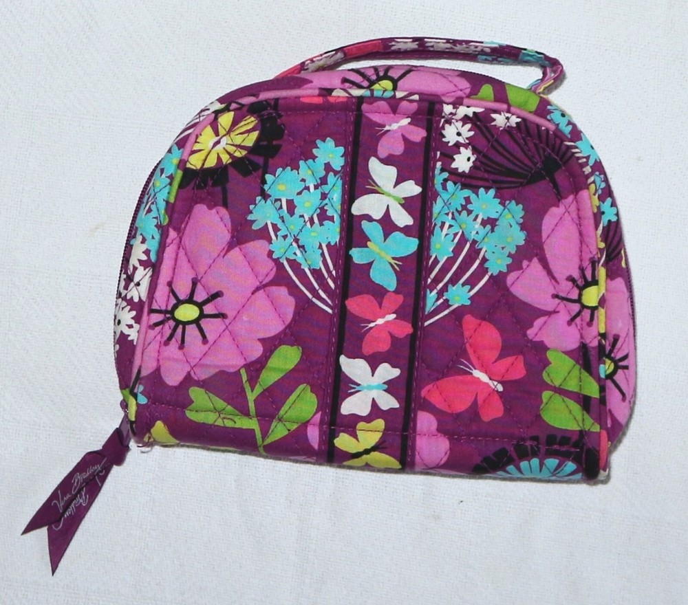 VERA BRADLEY Flutterby Pattern Small Ziparound Travel Makeup Accessory Kit  EXC