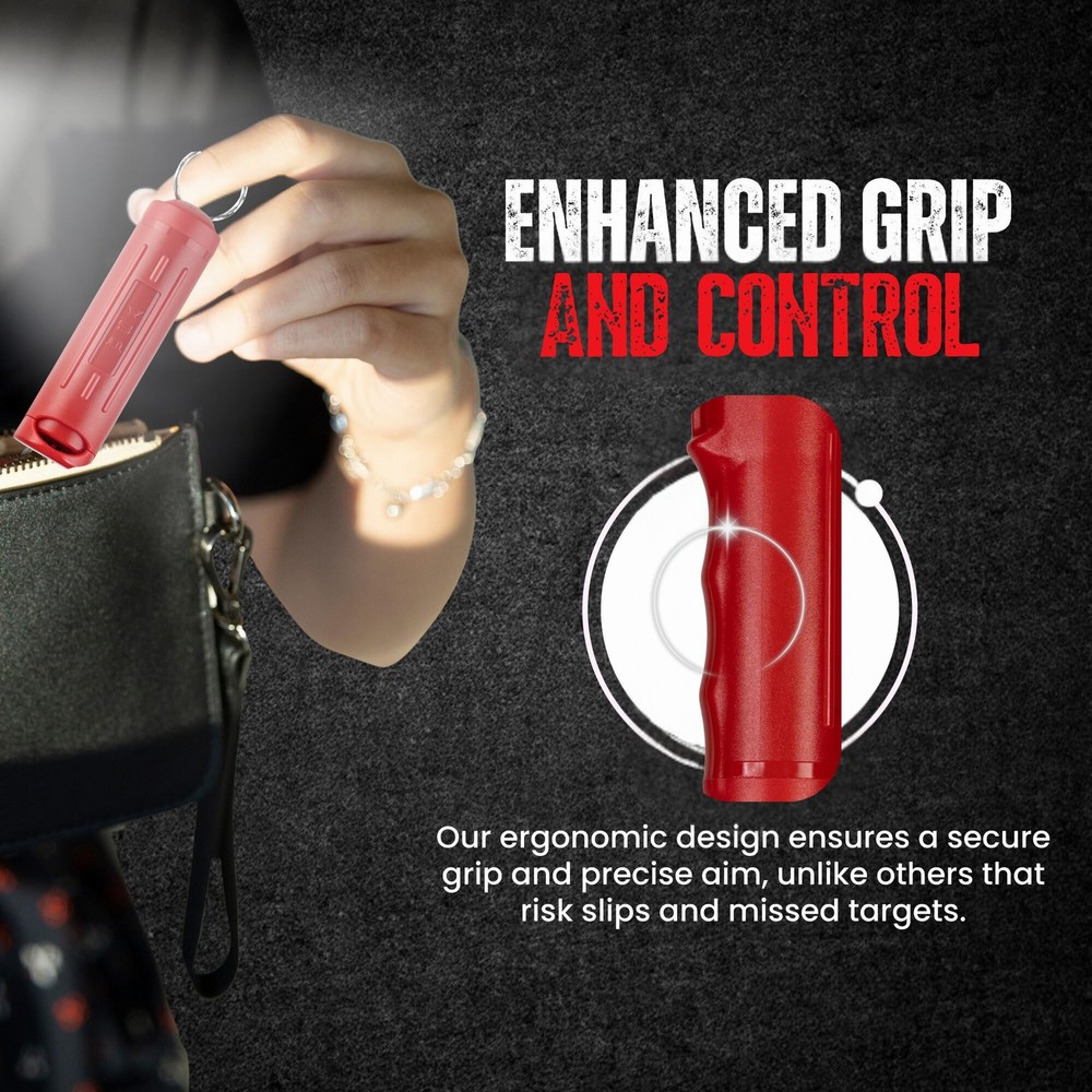 Small Red Pepper Spray Maximum Strength Keychain Personal Self Defense Tool