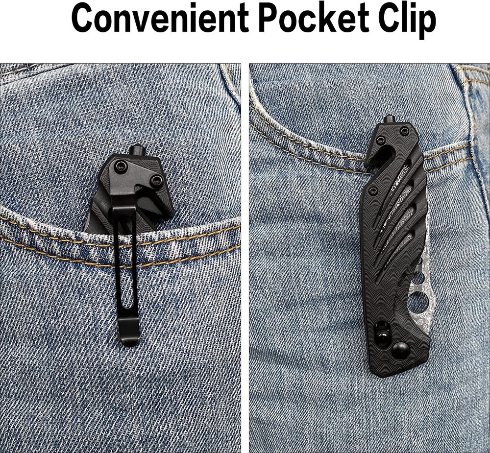 XIPHIAS 4.25" Multi-Tool EDC Axis Lock Tactical Damascus Folding Pocket Knife