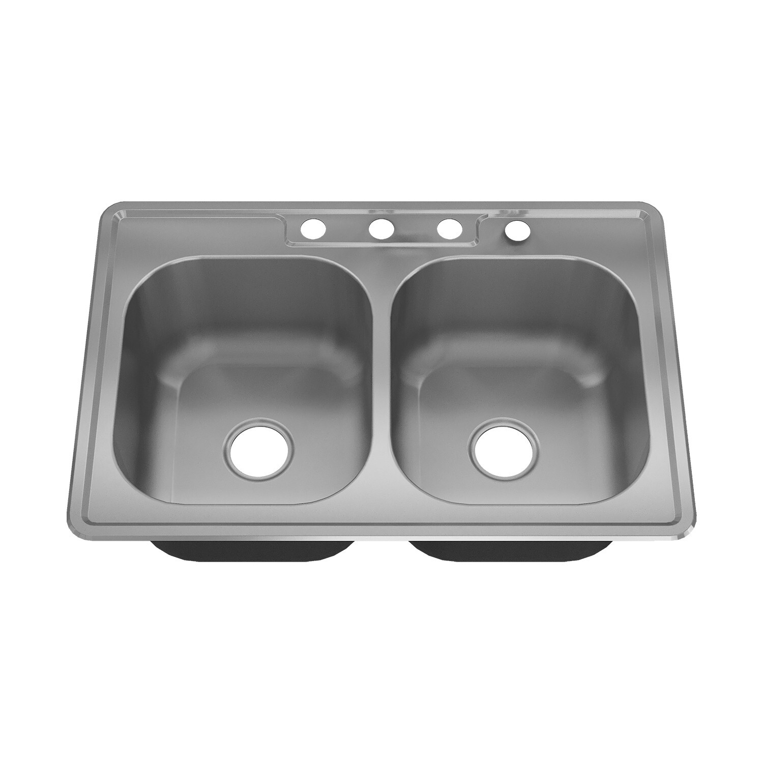 Sinber 33" Drop in Double Bowl Kitchen Sink with 304 Stainless Steel MT3322DE