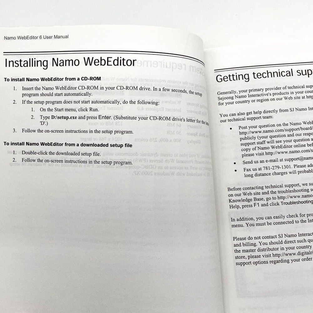 SJ Namo Web Editor 6 User Manual Book Computers Internet Website Design 2004