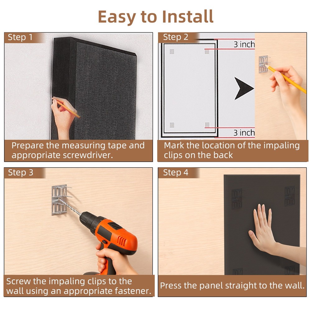 Acoustic Panel Wall 2 Pack: 48"x24"x2" Fabric Wrapped Wall Panel Sound Proof