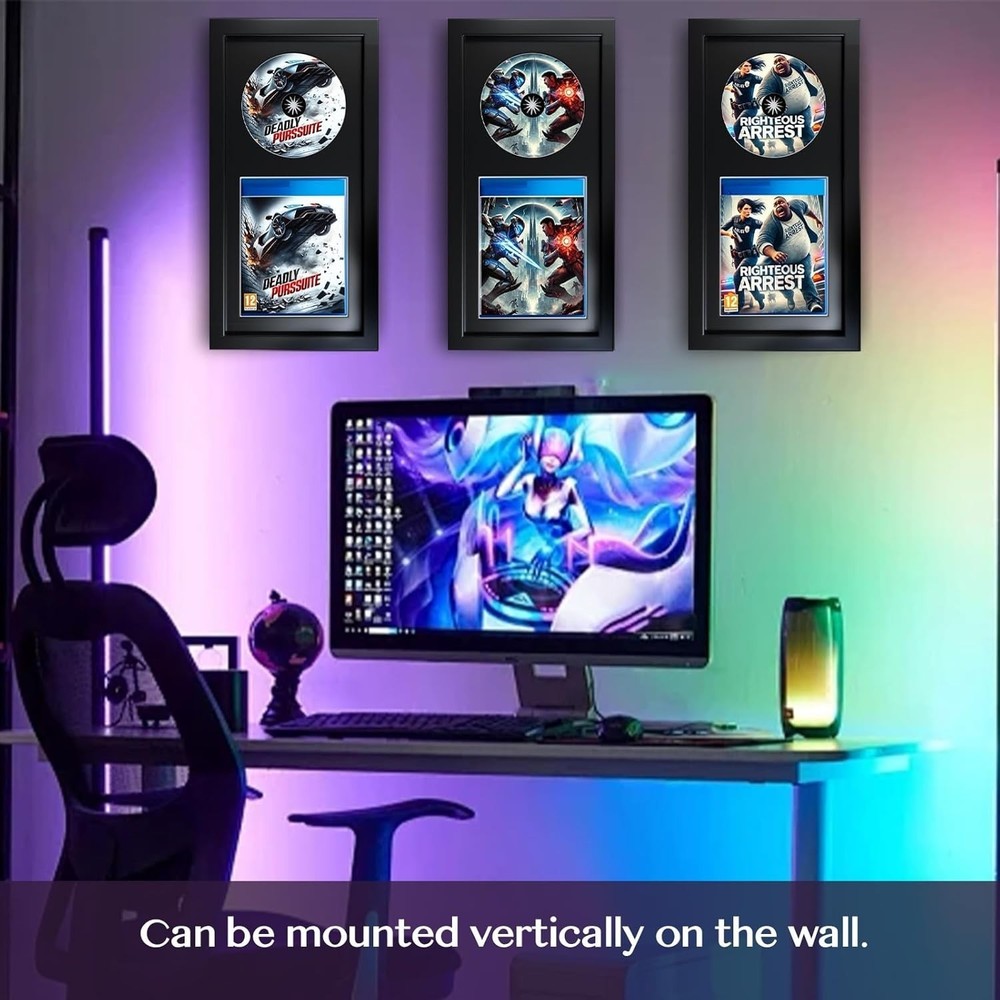 Video Game Display Frame Compatible with Standard PS5/PS4/PS3 Game Case and D...