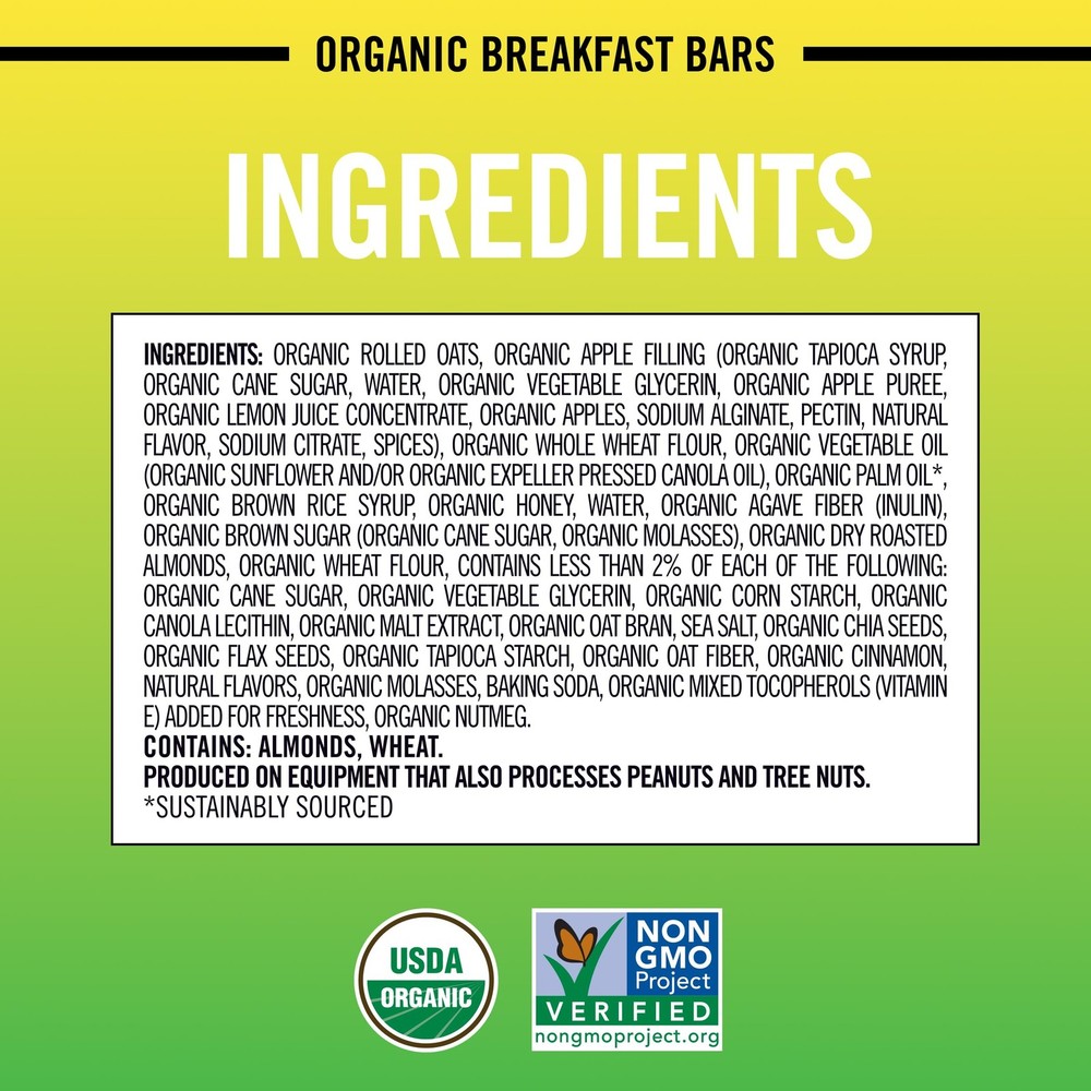 Dave's Killer Bread Apple Cinnamon Crisp Flavored Organic Breakfast Bars 3 Pack