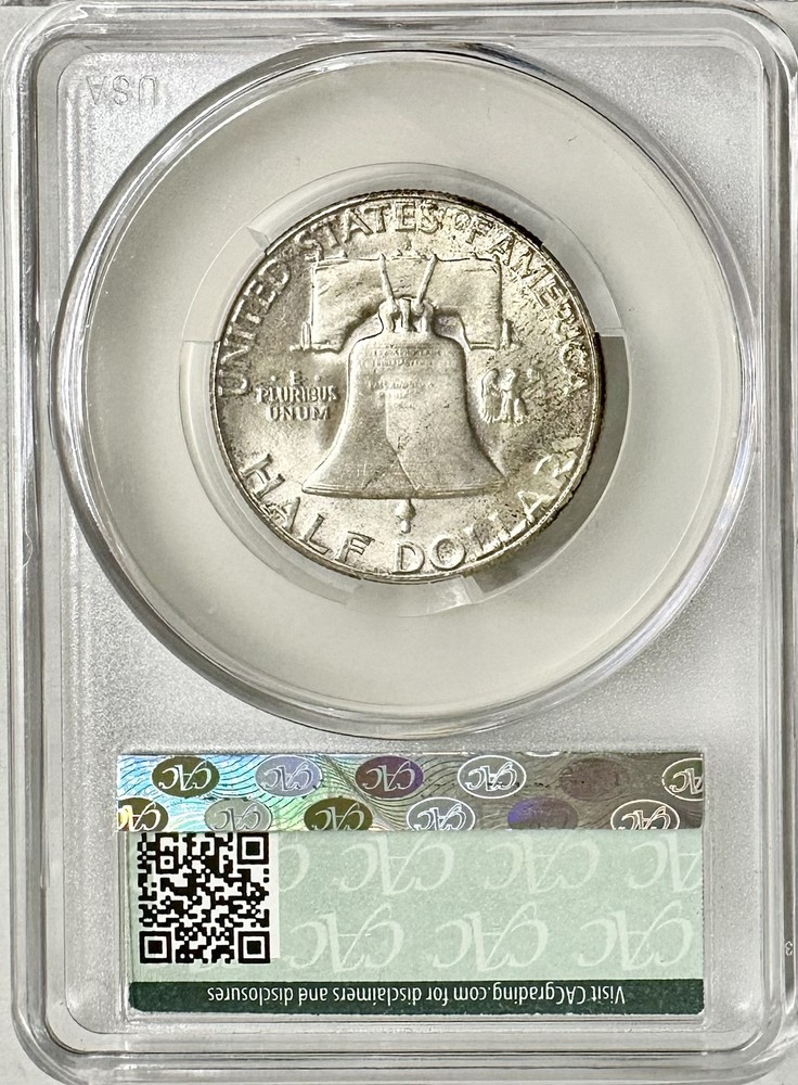 1953 S FRANKLIN HALF DOLLAR CACG MS65