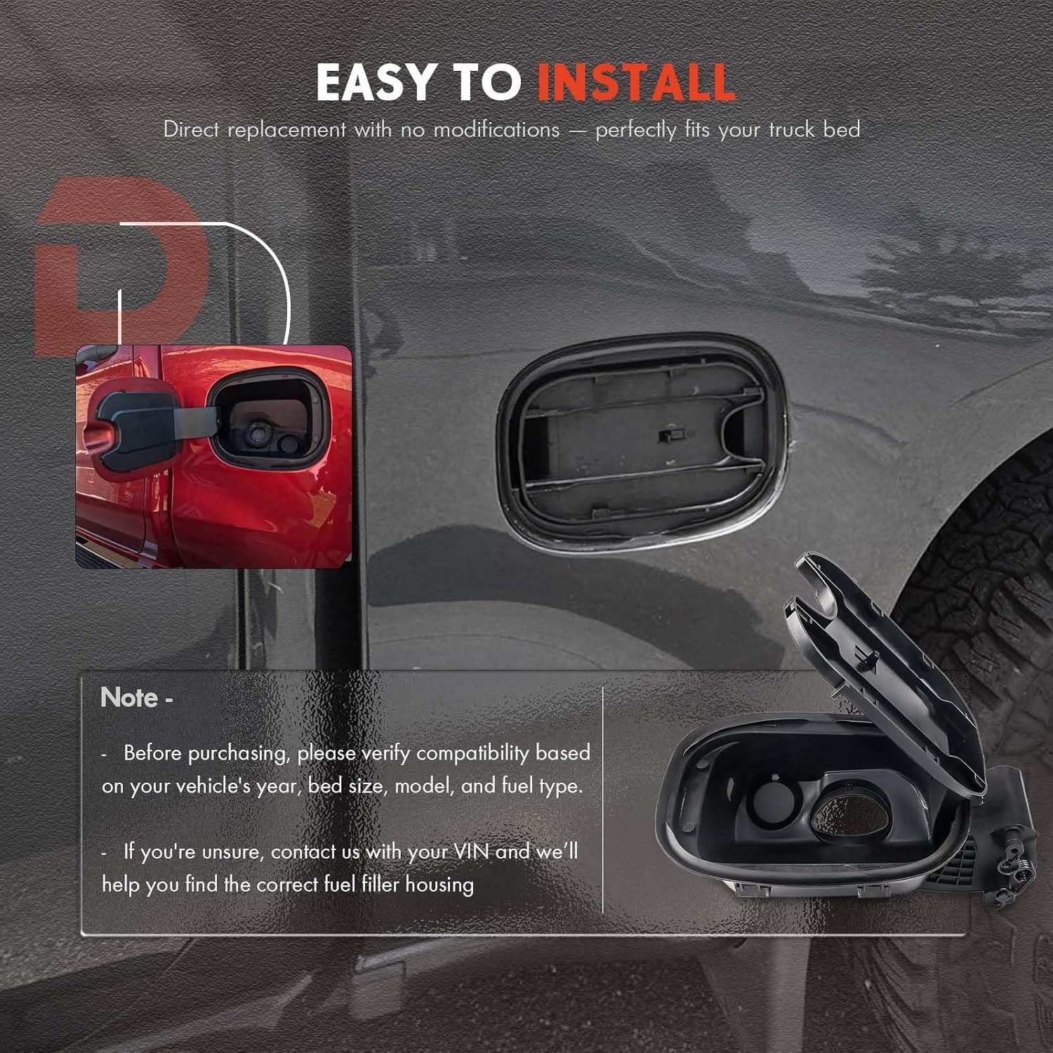 Fuel Tank Filler Pipe for Chevy Silverado 1500 2019-2025 Gas Cap Assembly