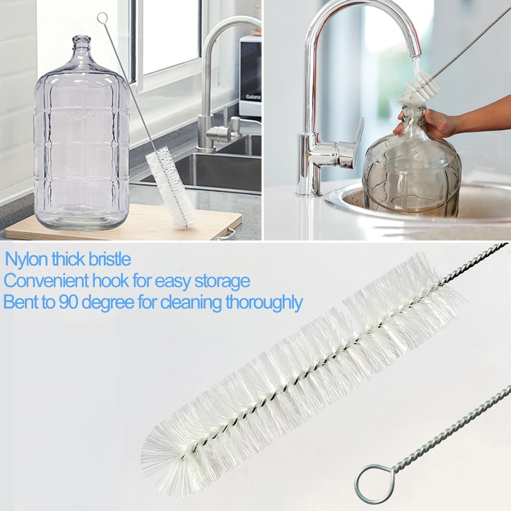 2 Pack 28inch Carboy Brush Cleaning Bottle White