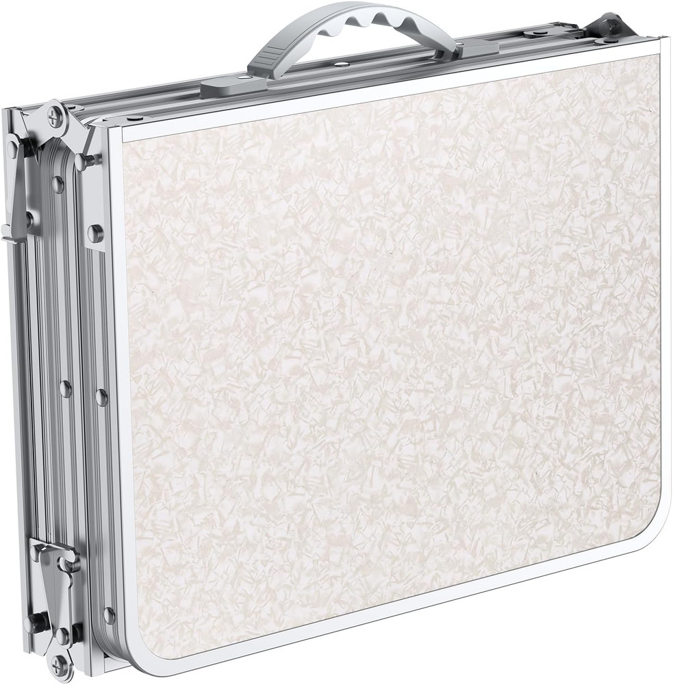 Folding Table for Camping, 3-Adjustable Height Lightweight Folding Picnic Table