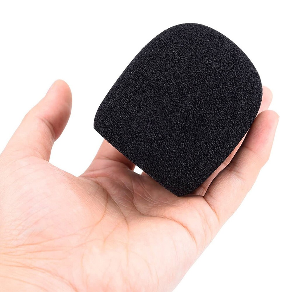 10pcs Black Microphone Windscreen Sponge Foam Mic Cover Pop Filter