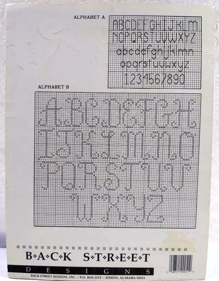 1987 Back Street Designs Basic Bookmarks II Tri Fold Chart BS59B Cross Stitch