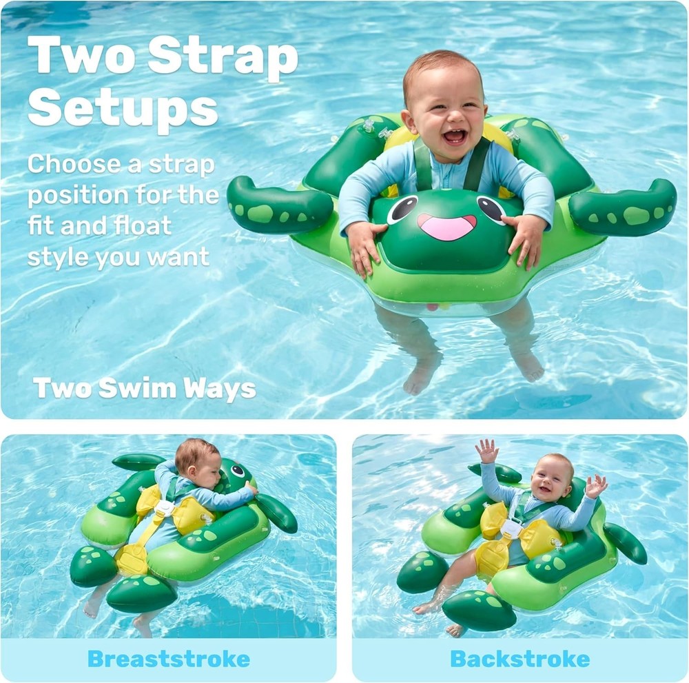 Baby Float Ring with Removable Sun Canopy Infant Swim Float Pool Accessory