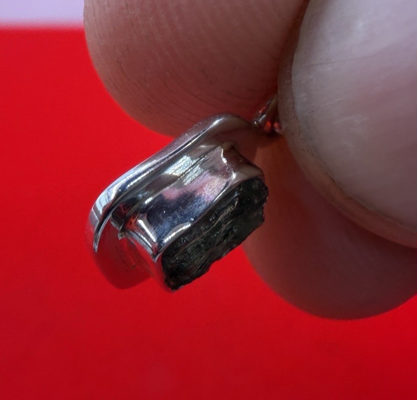 Moldavite Tektite Pendant, Czech Republic, Authentic Moldavite, 1.67g