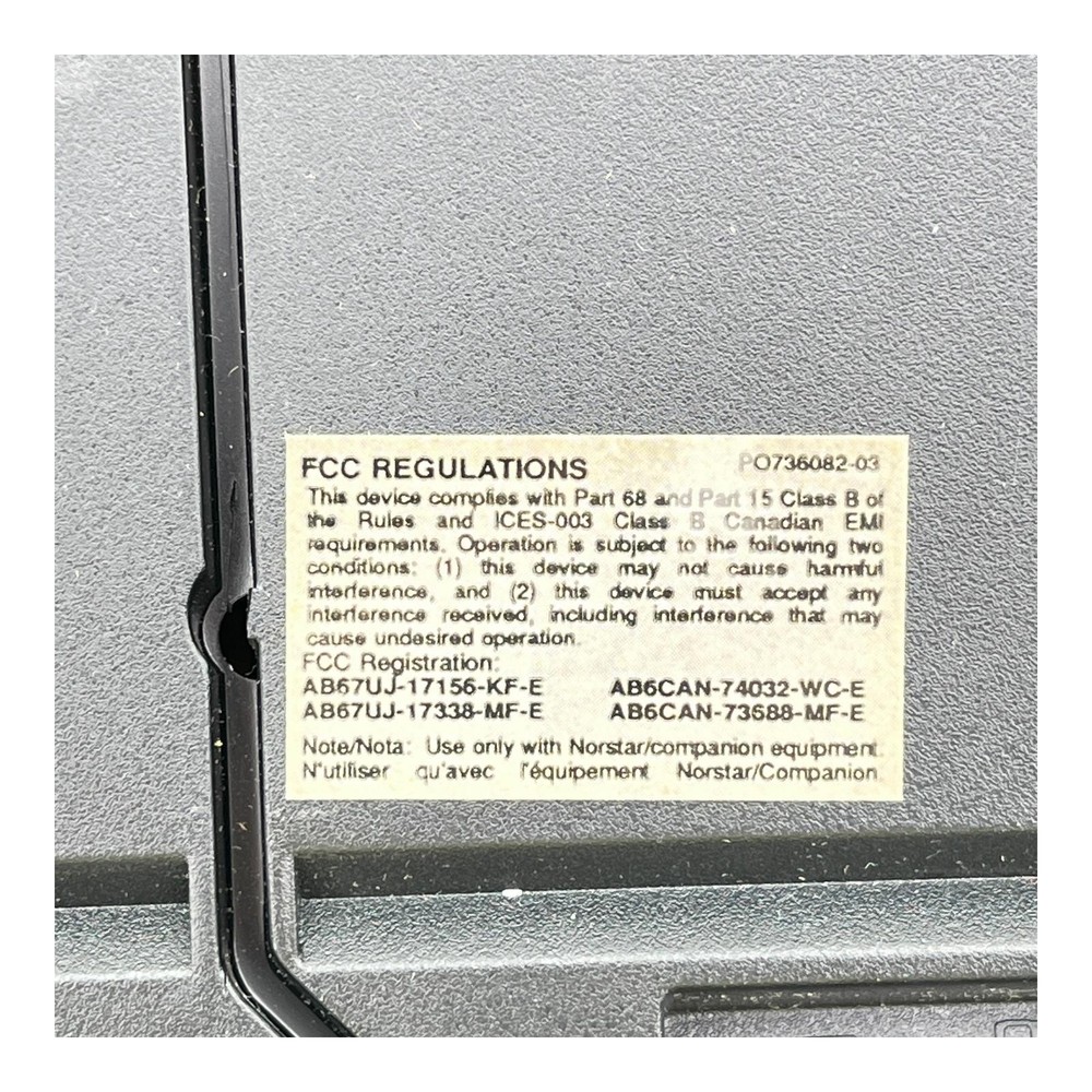 Nortel Norstar CAP Expansion Module Black NT8B41FA-03 Keypad Button Panel Phone
