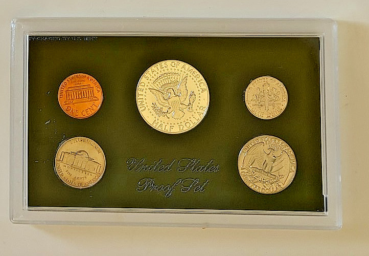 1969 S US Mint Proof Coin Set Silver Kennedy