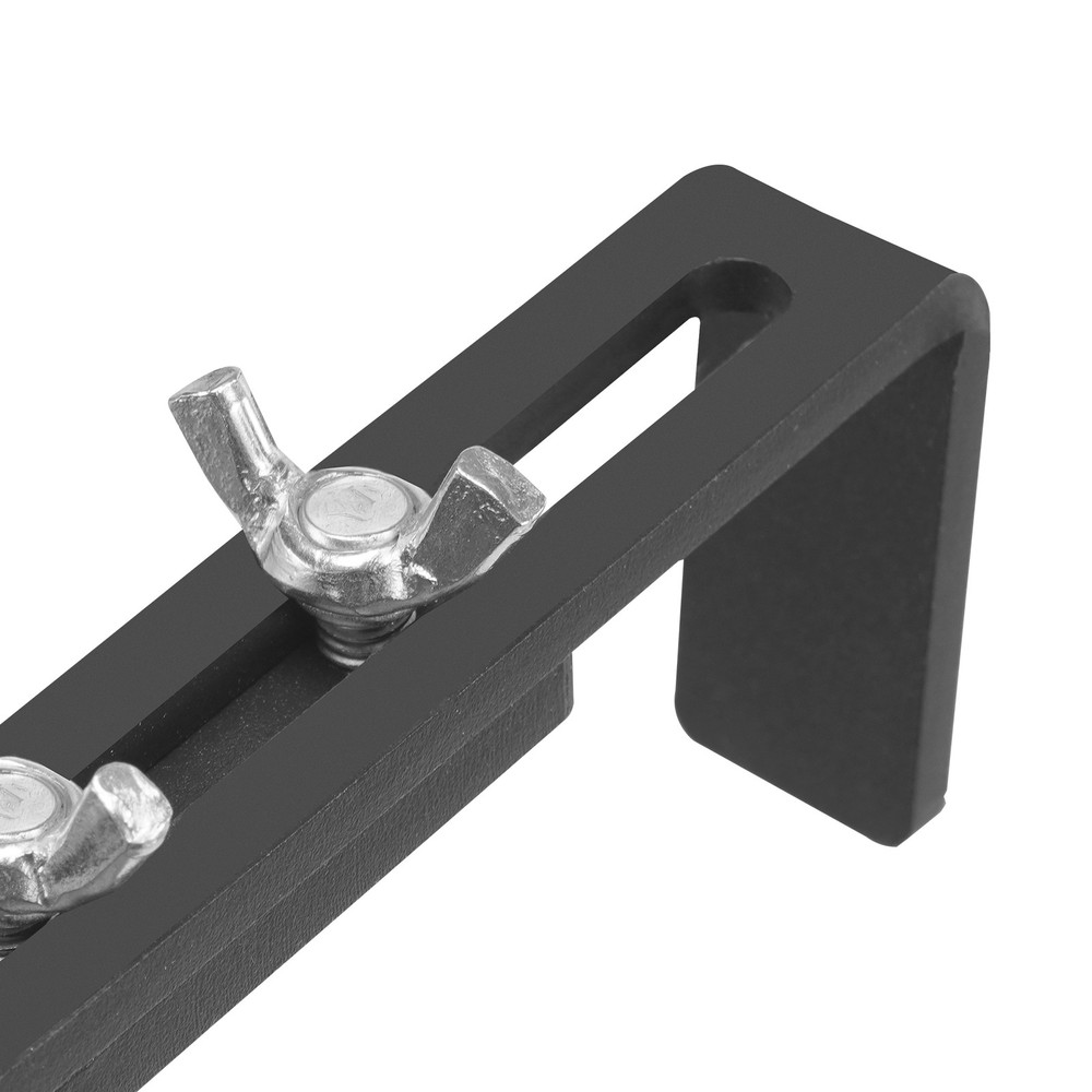 Balcony Hanging Table Outdoor Metal Folding Railing Table Adjustable Black