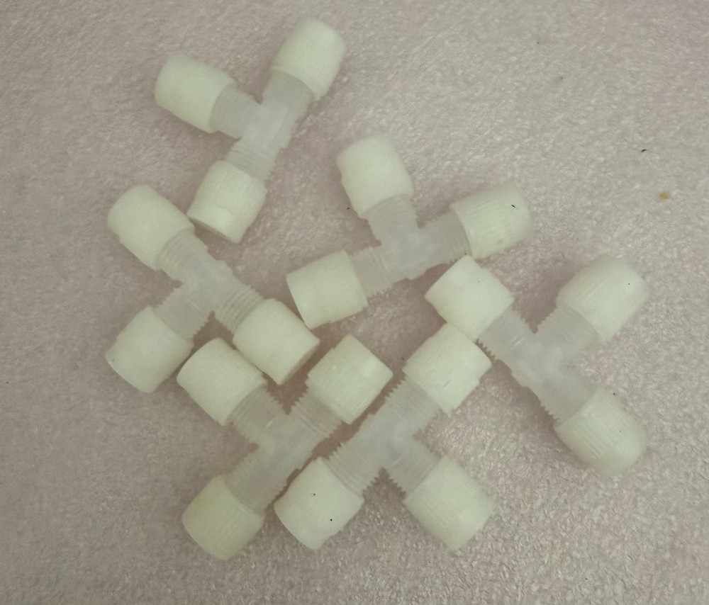6ea  PTFE  1/4"  Tee Tube Fitting