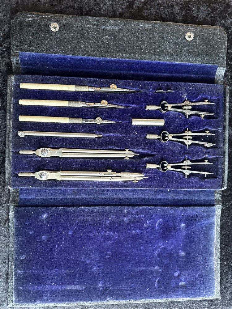 vintage lee guinness technical drawing set