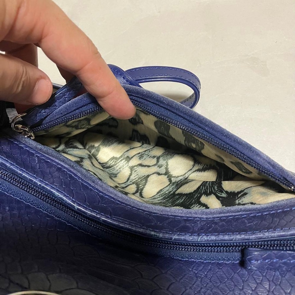 Longchamp Crocodile Embossed Handbag 2way 07a