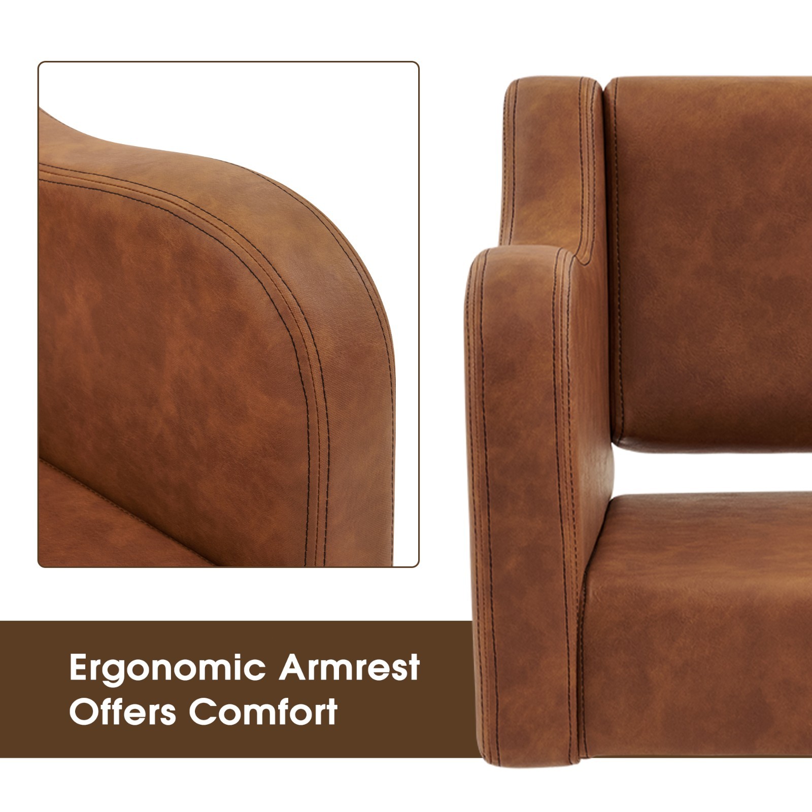 BarberPub Salon Chair for Hair Stylist, Hydraulic Barber Styling Chair Brown3802