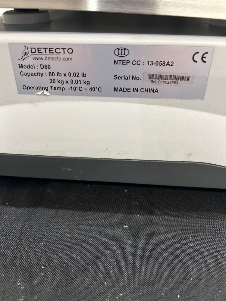 Detecto D60 60 lb Price Computing Scale - Front & Back Display, 110/120v