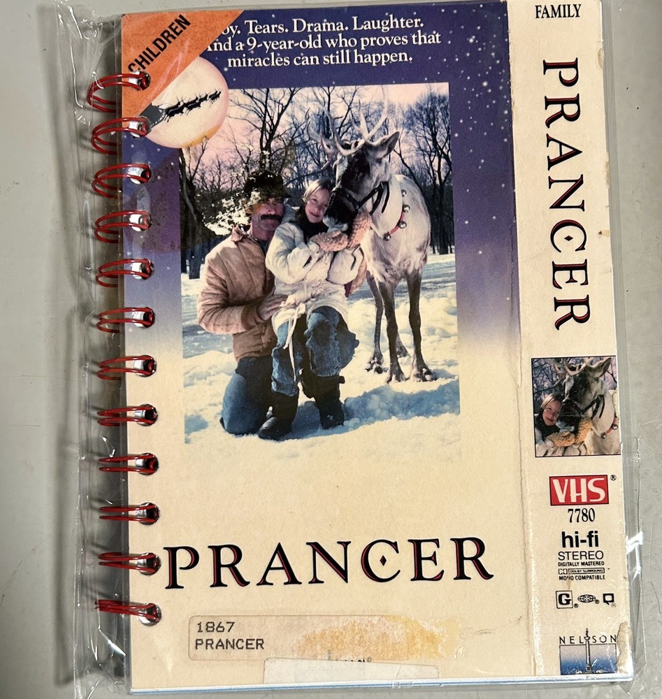 Handmade Repurposed Notebook Made From VHS Tape Cover Prancer