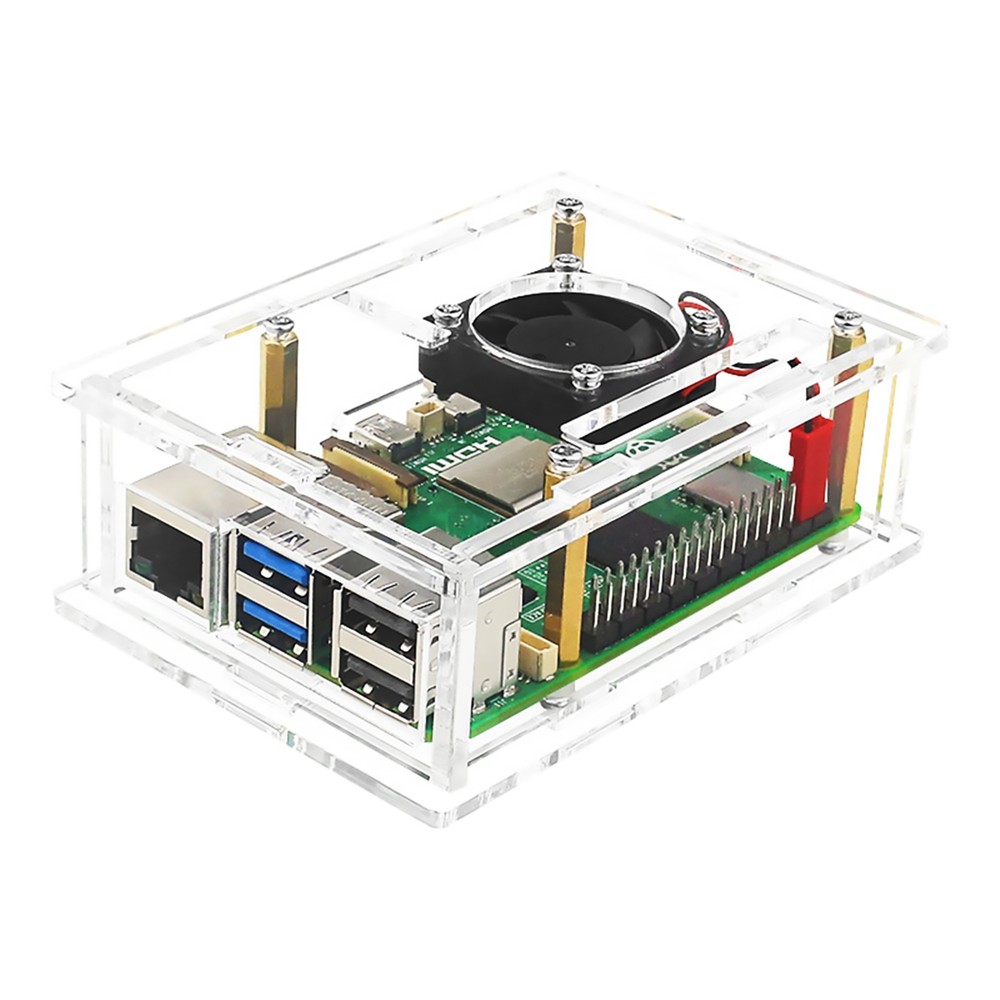 High Quality Acrylic Protective Case With Heat Cooling Fan for Raspberry Pi 5