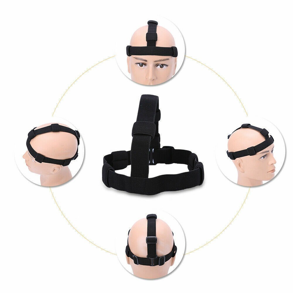 Black Elastic Headband Adjustable Headlight Strap for 18mm-30mm Torch Headlight