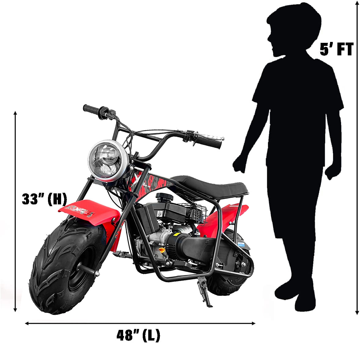 XtremepowerUS 99cc Mini Dirt Bike Gas-Powered 4 Stroke Pocket Bike Pit Red