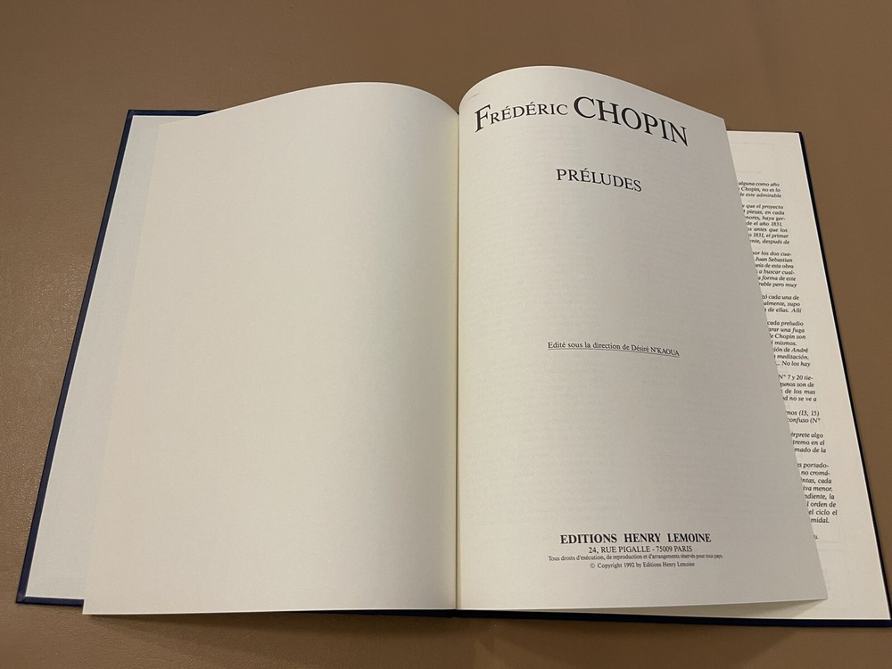 Chopin PRELUDES Score Book