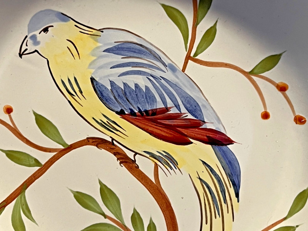 Quimper Pottery 4 Bird Plates 1935