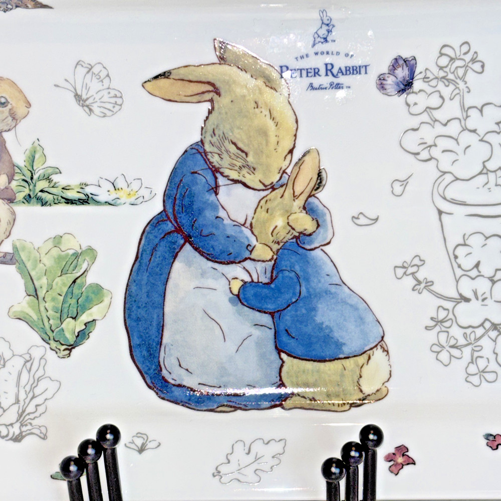 Peter Rabbit Easter Serving Platter Spring Momma Floral Beatrix Potter Rectangle