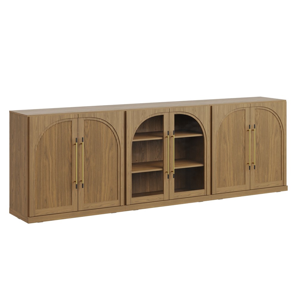 Modular Sideboard Cabinet with Storage - Camel/Ebony