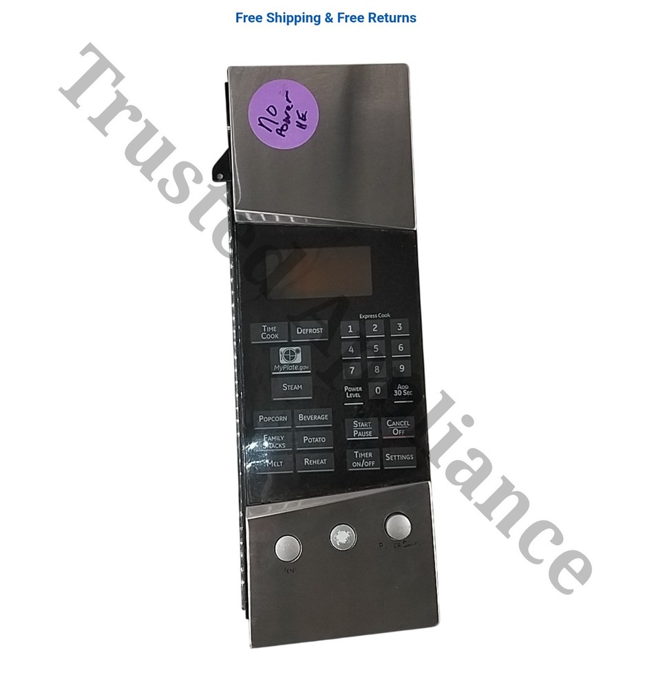 GE Microwave Control PANEL PART # WB07X11360 black