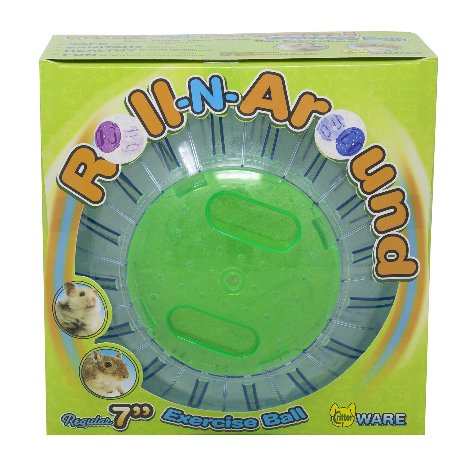Ware Manufacturing Roll-N-Around Small Animal Exercise Ball, Assorted Colors, 7"