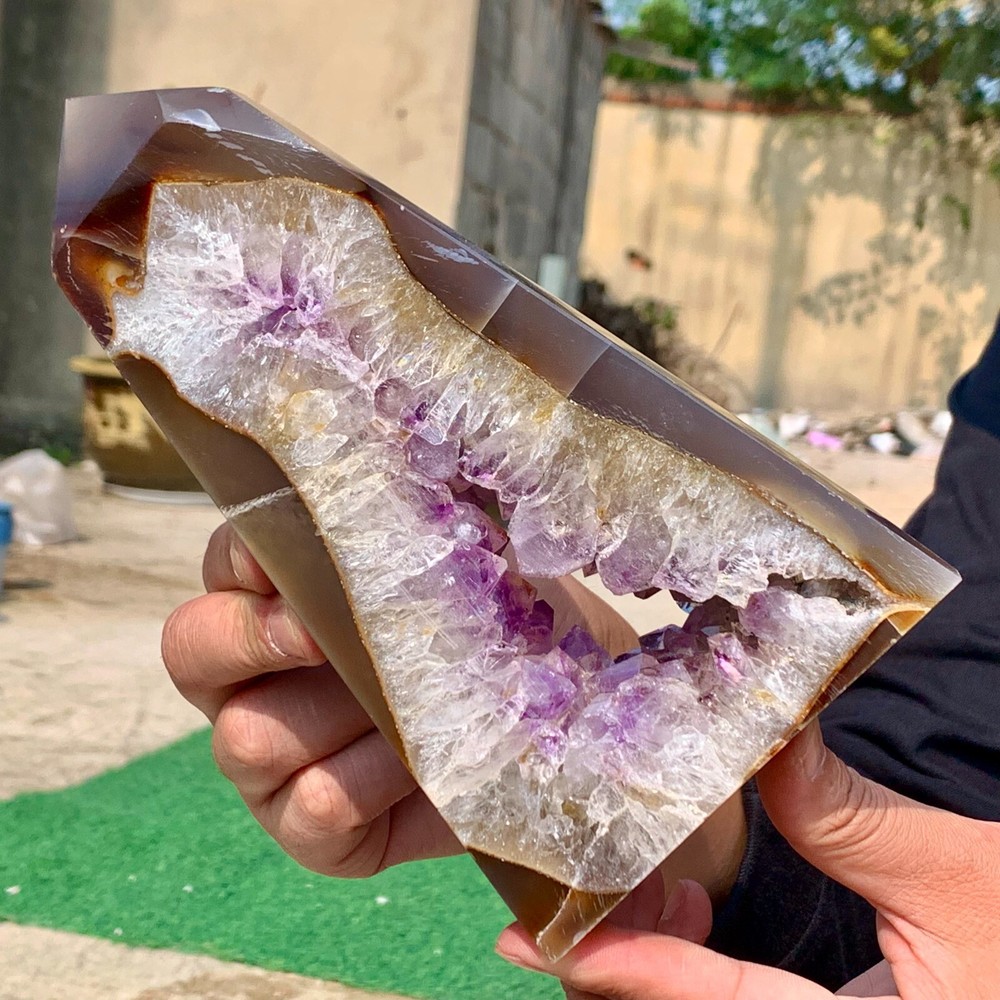 1.93LB Natural agate Amethyst QuartzAmethyst column mineral sample