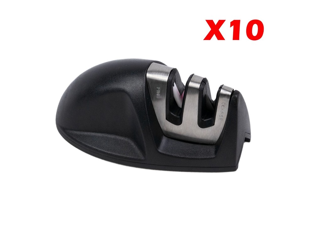 10-PACK 2-Stage Compact Knife Sharpener Coarse/Fine Tungston/Ceramic
