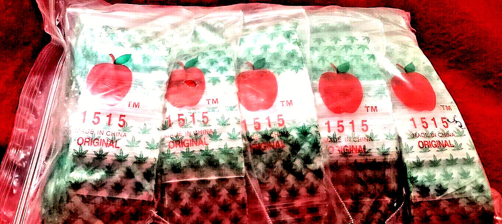 1515 Mini Ziplock Baggies 2000 [ GREEN LEAF]