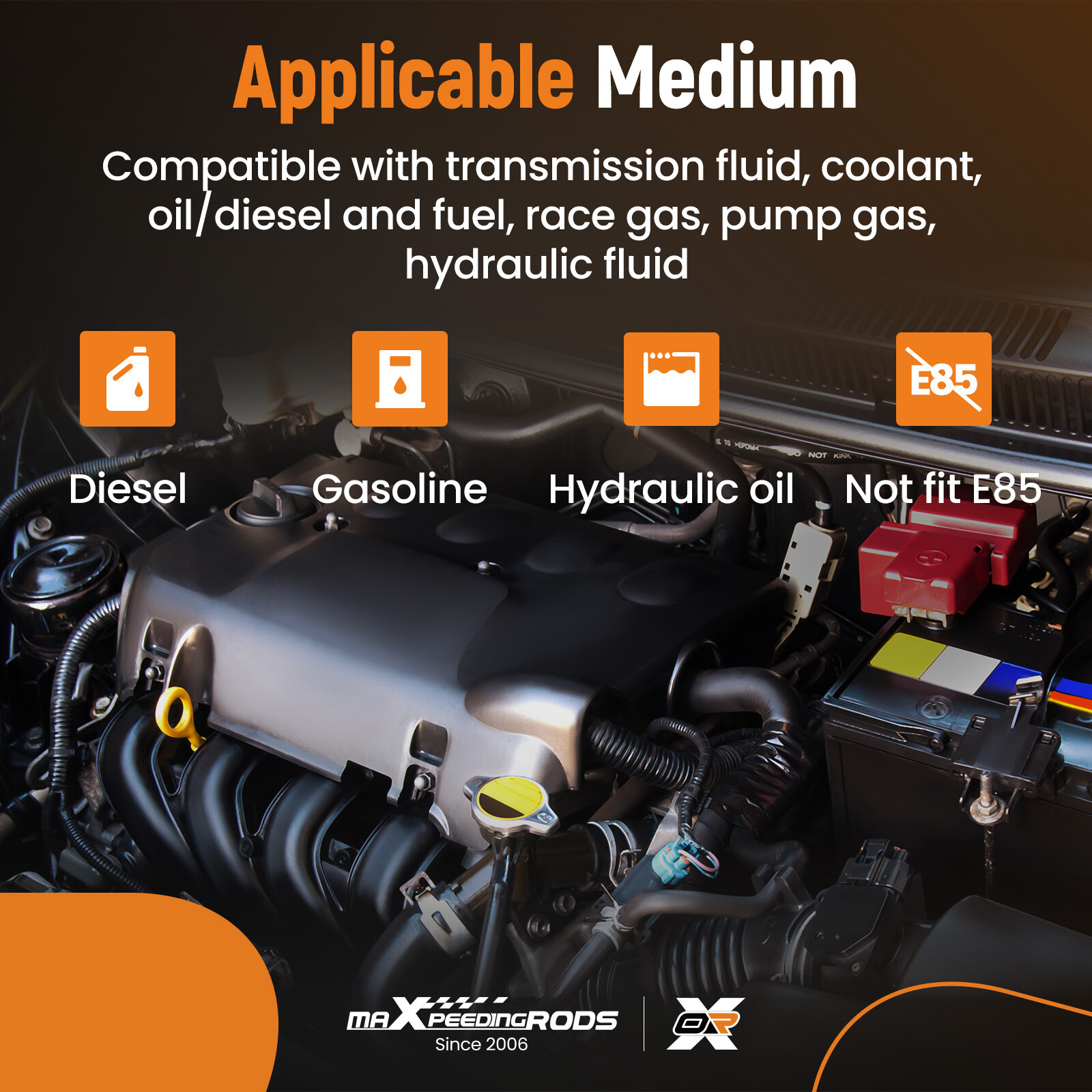 Black AN16 16AN AN-16 Hose Fuel line rubber Nylon braided fuel hoses 90° Safe