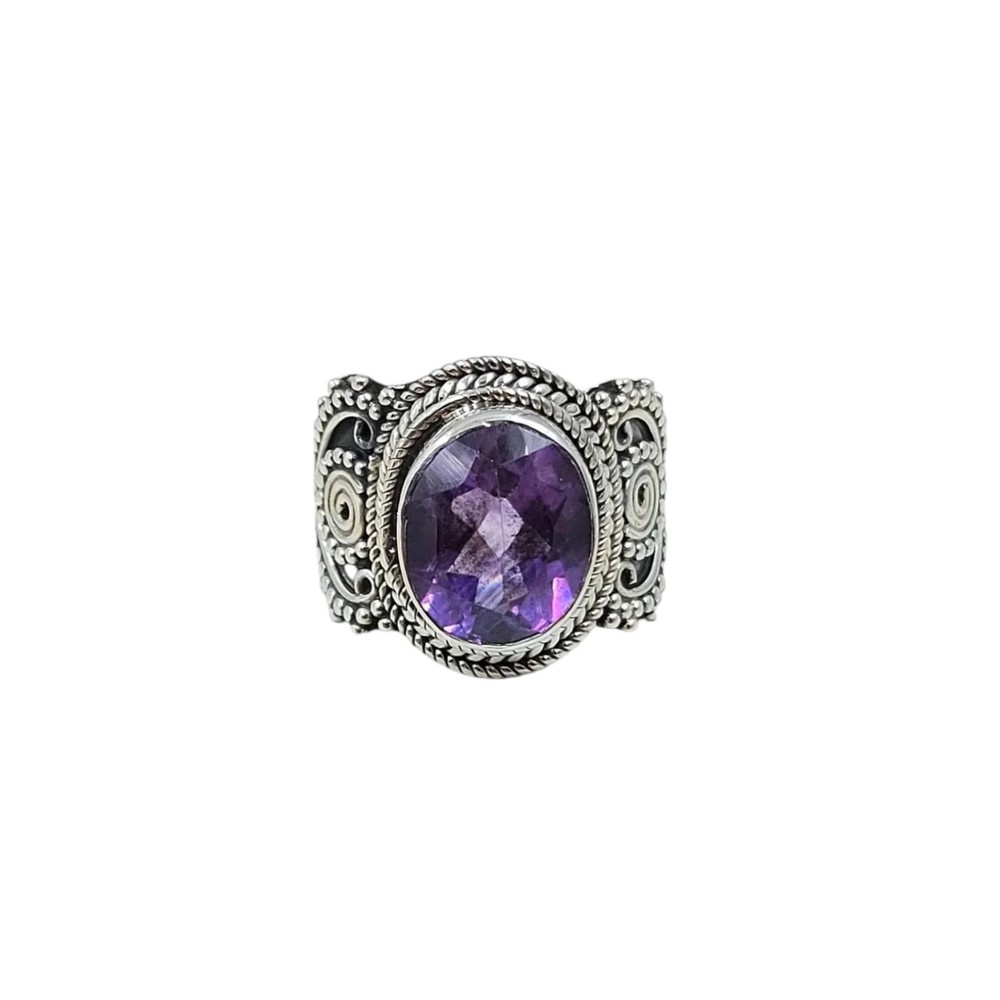 African Amethyst Solid 925 Sterling Silver Ring 5