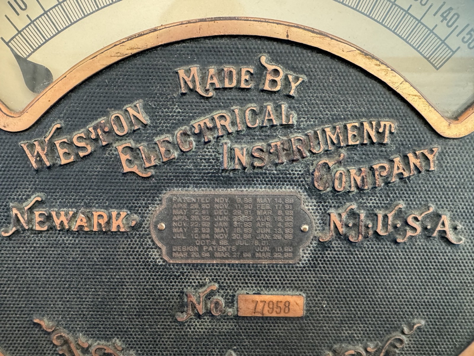 1890 WESTON Switchboard Factory AMMETER Amperage Amp Meter Panel Mount 10"