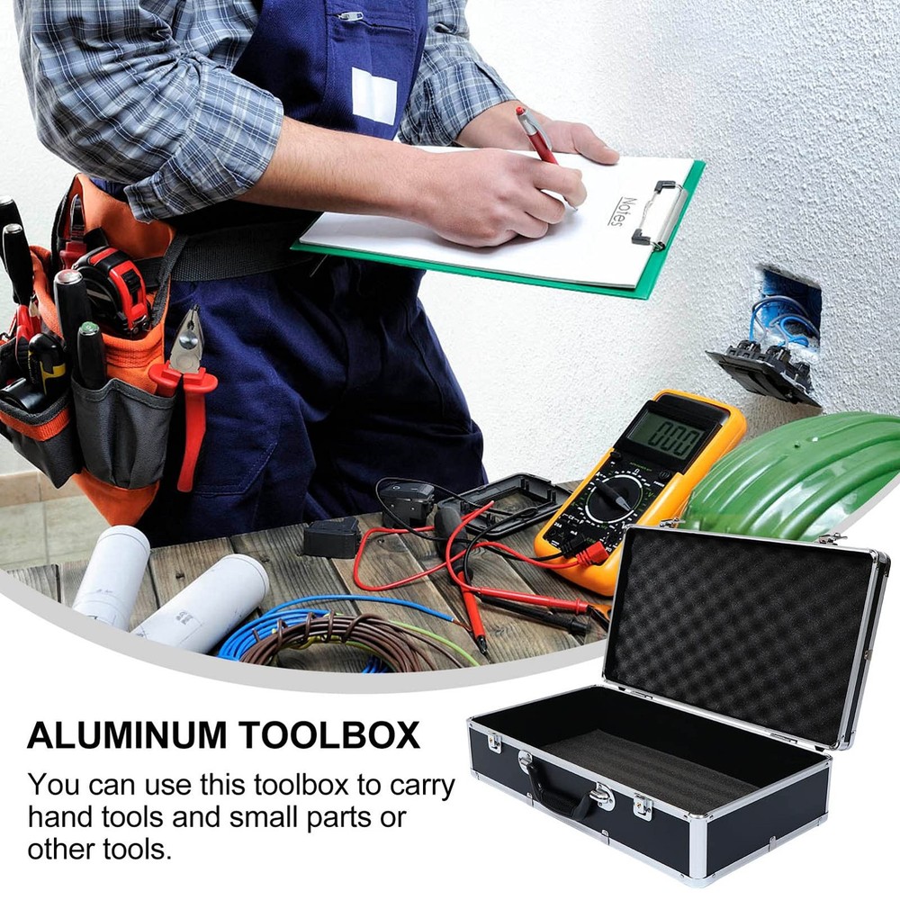Portable Tool Box Multifunction Hard Storage Case with Foam Inserts 19.68X11....