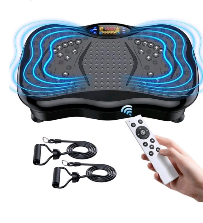 Oscillating Vibration Platform Black w/ Remote Control & Resistance Bands
