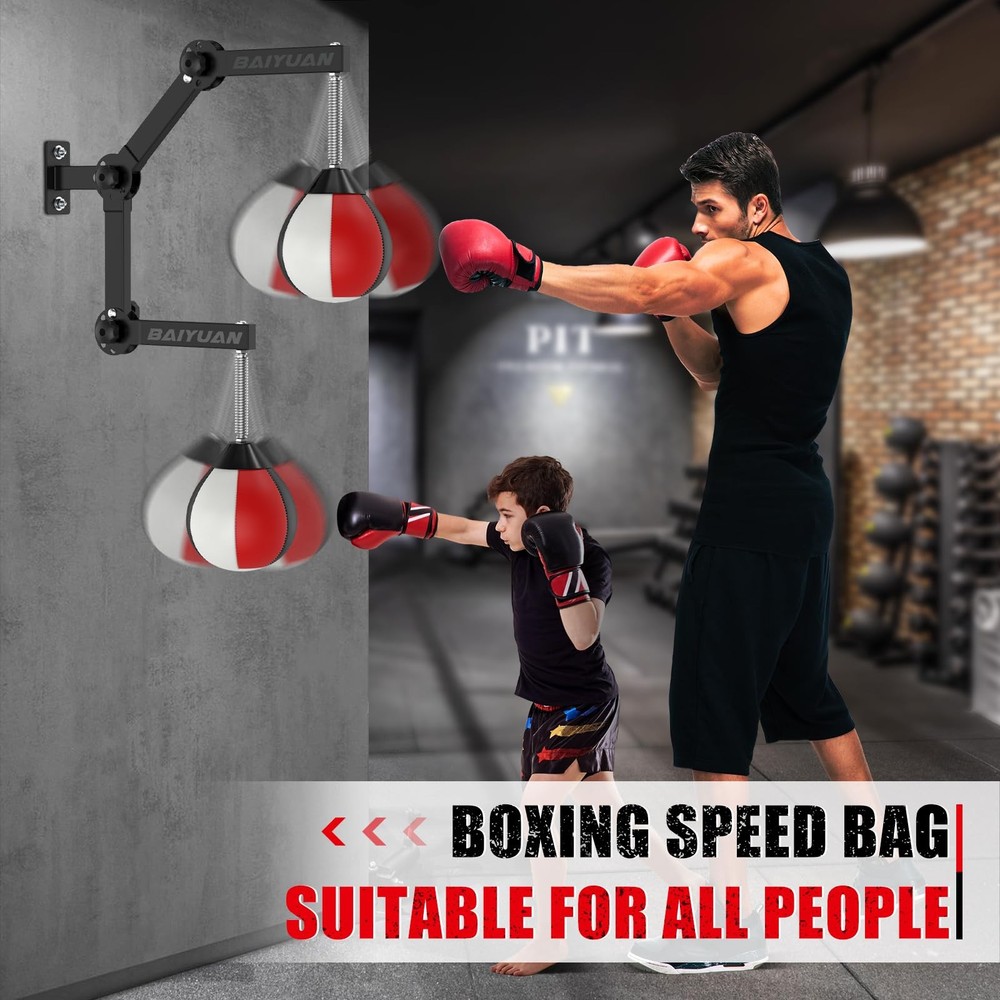 Adjustable Speed Bag for Boxing - Wall Mount Punching Bag Height Adjustable B