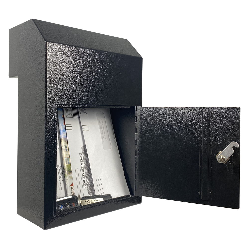 Locking Door Drop Box with Combination Lock – Steel Mailbox with Rear Access
