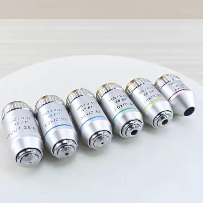 4X 10X 40X 100X Biological Microscope Semi Plan Achromatic Objective Lens 195