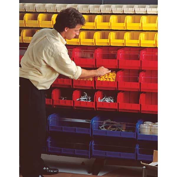 Quantum Storage Systems Qus250rd Hang & Stack Storage Bin, Polypropylene, Red,