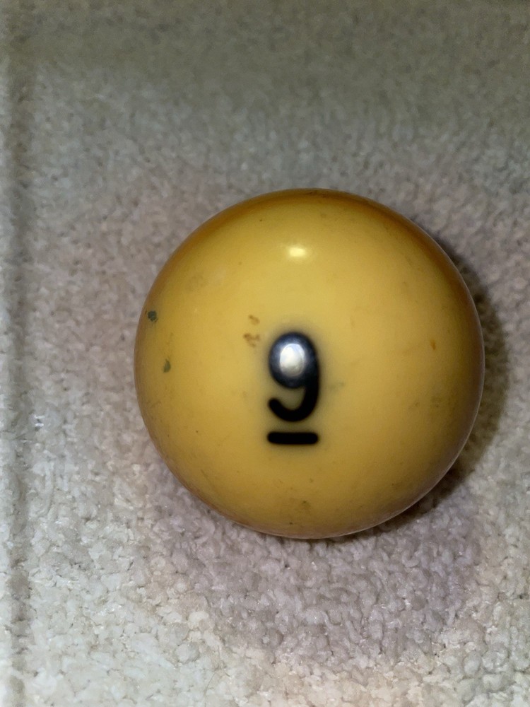 Vintage Pool Ball Number 9 Billiard