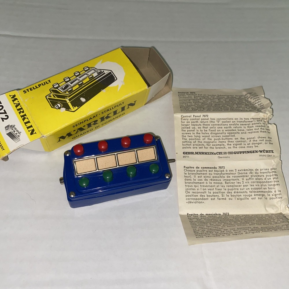 Vintage Marklin 7072 Control Panel, in box with Instructions, 12427